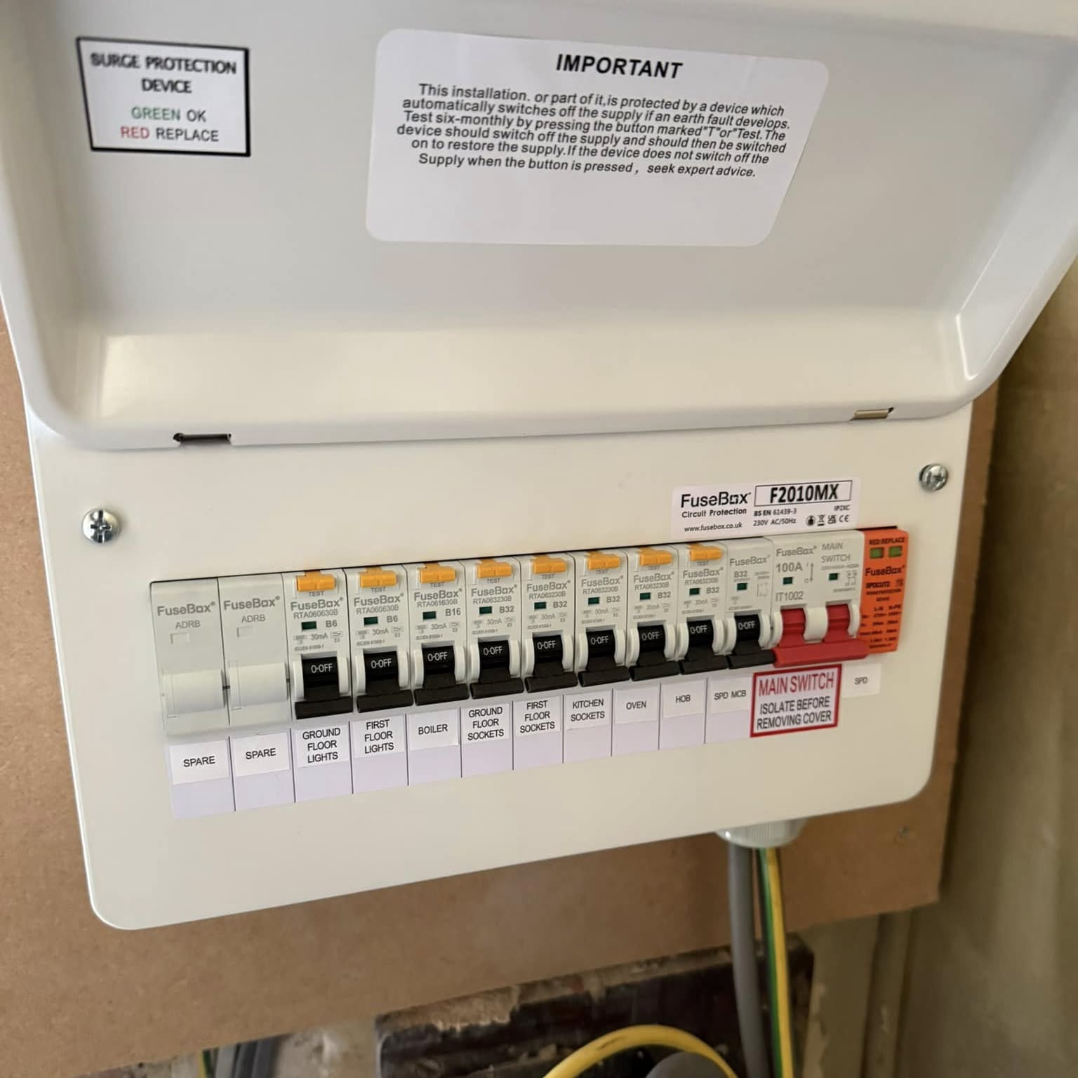 Every circuit labelled before the cover goes back on
